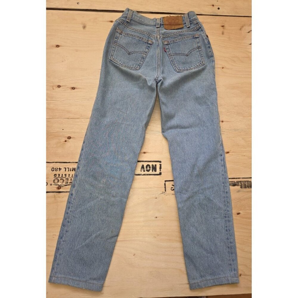 Levi's Vintage Women's 5 Fits 25" 17501 High Rise Tapered Mom Jeans Made USA 90s - Picture 3 of 6
